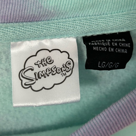 Bart Simpson Men's Lightweight Sweatshirt Sz Large Blue Purple Tie Dye S… - Picture 4 of 4